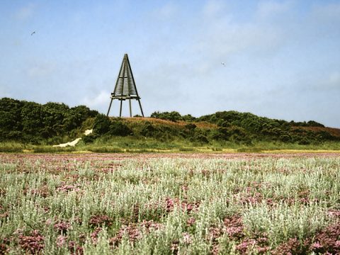 Baak aan het eind van de Kobbeduinen, Schiermonnikoog