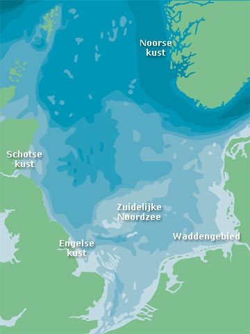 kaart van de Noordzee