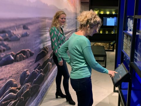 Touchscreen-tentoonstelling Wonderlijk Wad-met bezoek